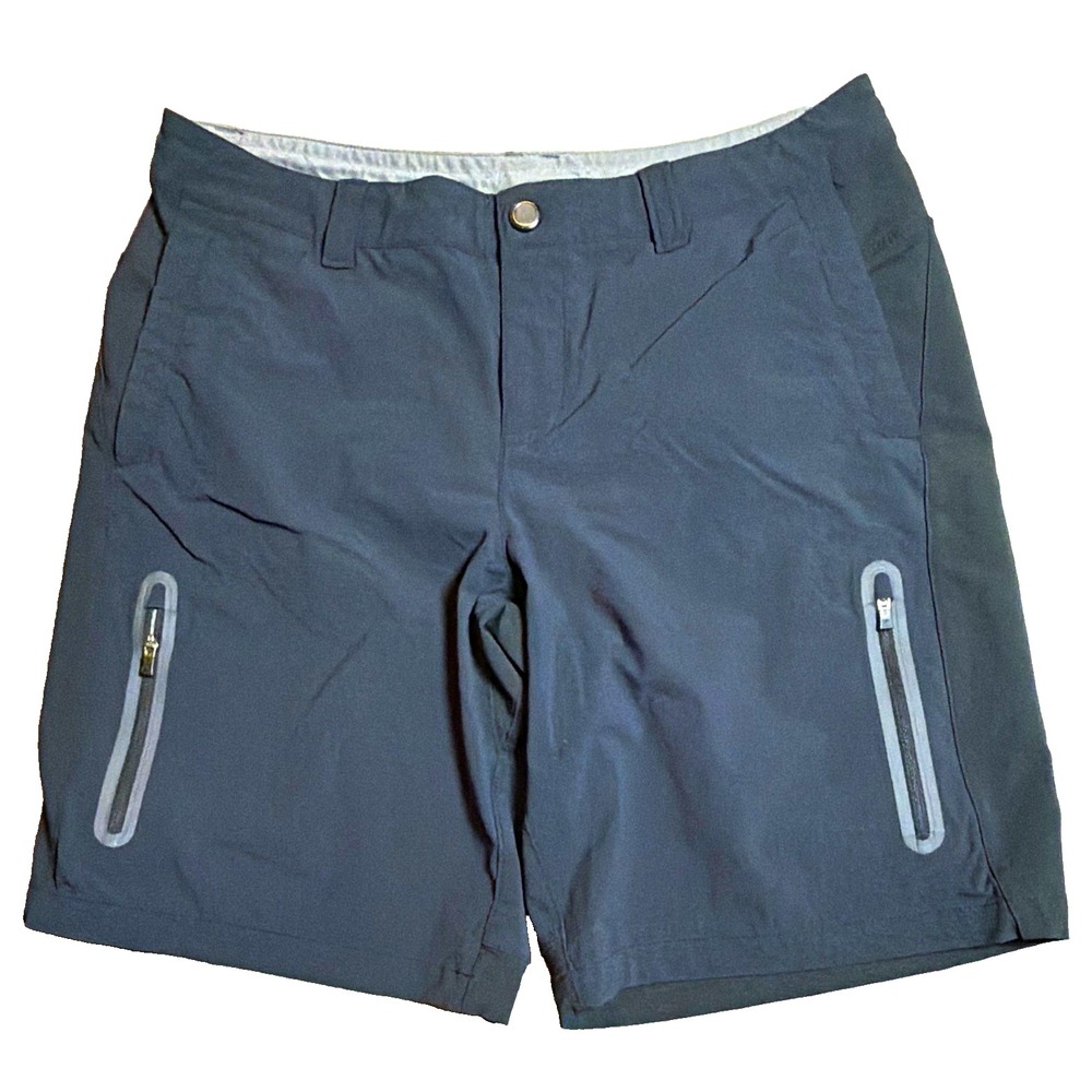 REI Women's Gray Hiking Athletic Shorts Size 6 Stretch Zip Pockets Button